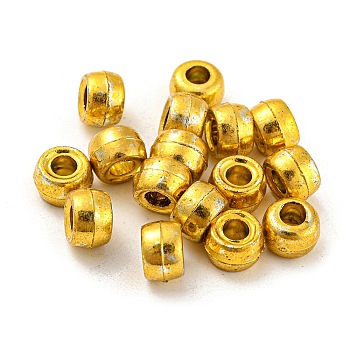 Plated Acrylic European Beads, Barrel, Gold, 8x6mm, Hole: 4mm, about 119000pcs/25000g