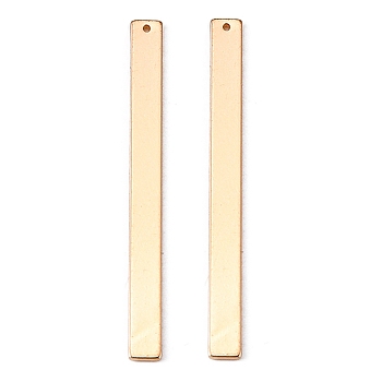 Brass Big Pendants, Stamping Blank Tag, Rectangle, Light Gold, 55x5x1mm, Hole: 1mm