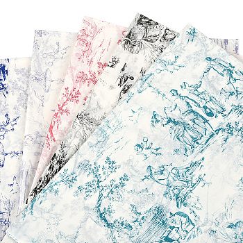 20Pcs 5 Colors Wrapping Paper, Flower Bouquet Wrapping Paper Decoration, Rectangle with Human Pattern, Mixed Color, 720x505x0.1mm, 4pcs/color