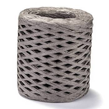Raffia Ribbon, Packing Paper String, for Gift Wrapping, Party Decor, Craft Weaving, Gray, 3~4mm, about 200m/roll