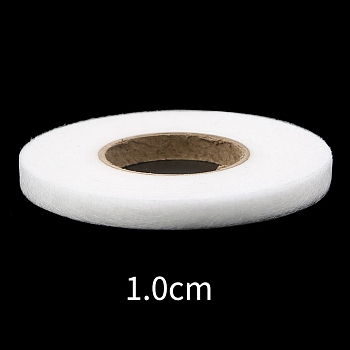 Double-sided Adhesive Lining Nonwowen Ribbon, Flat, White, 10mm, 7 yards/roll