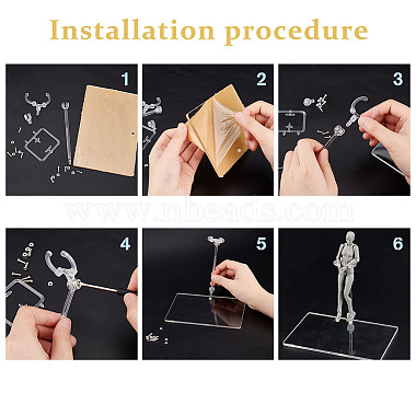 Supports d'affichage de figurines d'action assemblées en plastique(ODIS-WH0038-09)-3