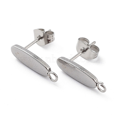 Stainless Steel Color Oval 304 Stainless Steel Stud Earring Findings