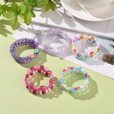 Acrylic Beads Stretch Bracelet Sets(BJEW-JB09048)-2