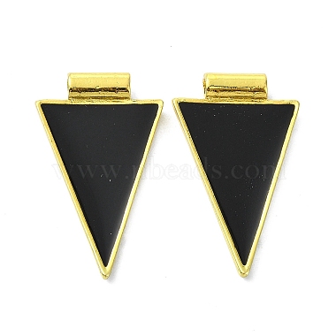 Real 18K Gold Plated Black Triangle Brass+Enamel Pendants