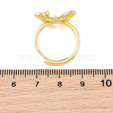 Brass Micro Pave Cubic Zirconia Adjustable Ring Components(KK-CBAC351-04G)-3
