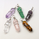 Natural Gemstone Double Terminated Pointed Pendants(G-J062-P)-2