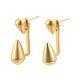 Rack Plating Brass Teardrop Front Back Stud Earrings for Women(EJEW-G321-15MG)-1