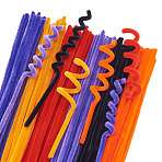 150Pcs 6 Colors DIY Plush Sticks, Chenille Stems, Pipe Cleaners, Kid Craft Material Doll Making, Halloween Colors, Mixed Color, 300x6mm, 25pcs/color(FIND-TA0005-80)