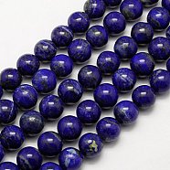 Natural Lapis Lazuli Beads Strands, Grade A-, Round, 5mm, Hole: 1mm, about 77pcs/strand, 15.3 inch(G-G423-5mm-AB)