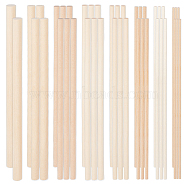 42Pcs 8 Styles Wood Sticks, Round Dowel Rod, for Cat Teaser Making, Column, Floral White, 25x0.3~1.2cm(DIY-OC0012-45)