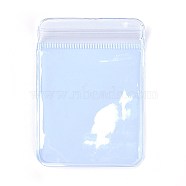 Rectangle PVC Zip Lock Bags, Resealable Packaging Bags, Self Seal Bag, Light Blue, 12x8cm, Unilateral Thickness: 4.5 Mil(0.115mm)(OPP-R005-8x12)