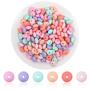 180Pcs 6 Colors Rondelle Food Grade Eco-Friendly Silicone Abacus Beads, Chewing Beads For Teethers, DIY Nursing Necklaces Making, Mixed Color, 11.5~12x6mm, Hole: 3mm, 30pcs/color(SIL-CA0003-15)