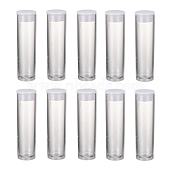 Plastic Bead Containers, with Lids, Tube, Clear, Clear, 55x15mm(CON-C068Y-1)