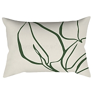 Green Series Nordic Style Geometry Abstract Polyester Throw Pillow Covers, Cushion Cover, for Couch Sofa Bed, Rectangle, Leaf, 300x500mm(PW23042590158)