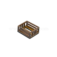 Wooden Fruit Box Miniature Ornaments, Micro Landscape Dollhouse Accessories, Pretending Prop Decorations, Coffee, 37x31x16mm(PW-WG6433C-02)