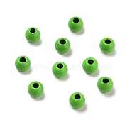 Spray Painted 202 Stainless Steel Beads, Round, Lime Green, 4x3mm, Hole: 1.5mm(STAS-G340-01D)