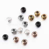 304 Stainless Steel Beads, Round, Mixed Color, 3x2.5mm, Hole: 1.1mm(STAS-H394-09)