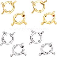 304 Stainless Steel Spring Ring Clasps, Golden & Stainless Steel Color, 23x14x4mm, Hole: 2.5mm, 5pcs/color, 2 colors, 10pcs/box(STAS-UN0010-66)