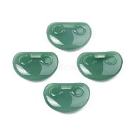 Imitation Jade Glass Pendants, Lock, Sea Green, 14x20x5.5mm, Hole: 1.4x4mm(GLAA-S054-31)