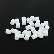 5mm Melty Beads PE Fuse Beads, Small DIY PE Beads, Tube, White, 5x5mm, Hole: 3mm(X-DIY-R013-01)