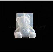 DIY Silicone Bear Display Decoration Molds, Resin Casting Molds, for UV Resin, Epoxy Resin Craft Making, White, 58x65mm(BEAR-PW0001-51)