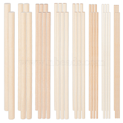 42Pcs 8 Styles Wood Sticks, Round Dowel Rod, for Cat Teaser Making, Column, Floral White, 25x0.3~1.2cm(DIY-OC0012-45)