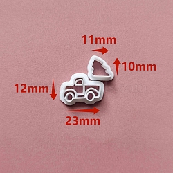 Christmas Plastic Molds, Clay Cutters, Clay Modeling Tools, for Earring Making, Car, 1~1.2x1.1~2.3cm(PW-WGF751F-12)