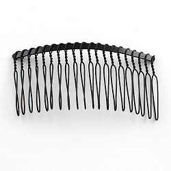 Hair Accessories Iron Hair Combs Findings, Black, 38x73mm(X-OHAR-Q043-15)