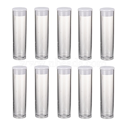 Plastic Bead Containers, with Lids, Tube, Clear, Clear, 55x15mm(CON-C068Y-1)
