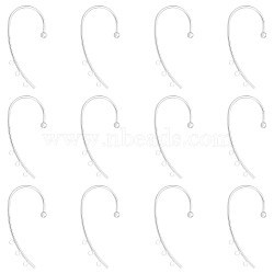 12Pcs Brass Ear Cuff Findings, Climber Wrap Around Earring Wire with 3 Horizontal Loop, Platinum, 50x28x4mm, Hole: 1.8mm(FIND-UN0002-16P)