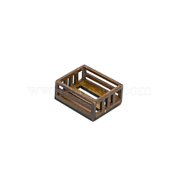 Wooden Fruit Box Miniature Ornaments, Micro Landscape Dollhouse Accessories, Pretending Prop Decorations, Coffee, 37x31x16mm(PW-WG6433C-02)