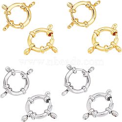 304 Stainless Steel Spring Ring Clasps, Golden & Stainless Steel Color, 23x14x4mm, Hole: 2.5mm, 5pcs/color, 2 colors, 10pcs/box(STAS-UN0010-66)