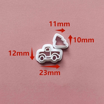 Christmas Plastic Molds, Clay Cutters, Clay Modeling Tools, for Earring Making, Car, 1~1.2x1.1~2.3cm