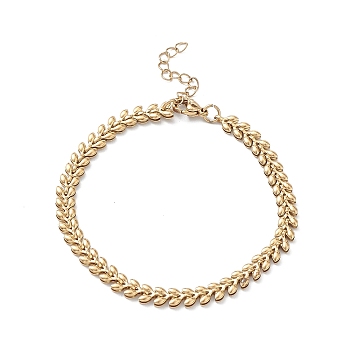 Ion Plating(IP) 304 Stainless Steel Cobs Chain Bracelets for Men Women, Golden, 7-1/2 inch(19cm)