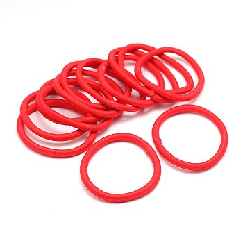 Girl's Hair Accessories, Nylon Thread Elastic Fiber Hair Ties, Ponytail Holder, Red, 44mm