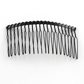 Hair Accessories Iron Hair Combs Findings, Black, 38x73mm