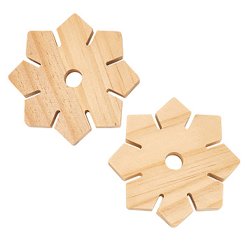 Wood Bracelet Knitters, Bracelet Braiding Disk, Flower, Navajo White, 8.5x1.15cm, Inner Diameter: 1.2cm