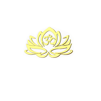 Chakra Brass Self Adhesive Decorative Stickers, Golden Plated Metal Decals, for DIY Epoxy Resin Crafts, Flower, 30mm