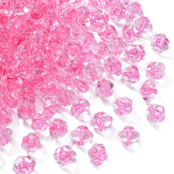 Transparent Acrylic Beads, Lantern, Hot Pink, 8.5x10x9.5mm, Hole: 1.5mm, about 1290pcs/500g