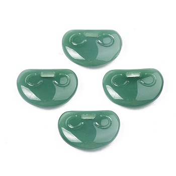 Imitation Jade Glass Pendants, Lock, Sea Green, 14x20x5.5mm, Hole: 1.4x4mm