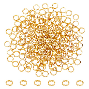 BENECREAT 200Pcs Rack Plating Brass Split Rings, Double Loops Jump Rings, Real 18K Gold Plated, 6x1.5mm, Inner Diameter: 5mm