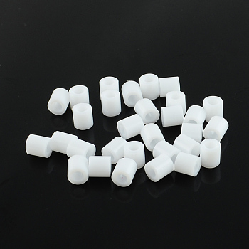 5mm Melty Beads PE Fuse Beads, Small DIY PE Beads, Tube, White, 5x5mm, Hole: 3mm