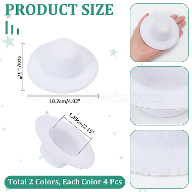 8Pcs 2 Colors EVA Cloth Round Fascinator Hat Base for Millinery(AJEW-NB0005-59)-2