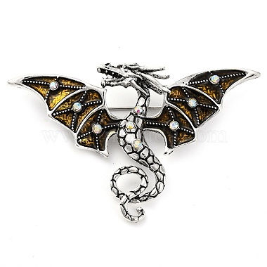 broche dragon en alliage cristal ab strass(JEWB-Z031-02AS)-2