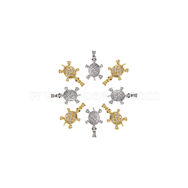 8Pcs 2 Colors Brass Micro Pave Clear Cubic Zirconia Pendants(KK-DC0003-85)-6