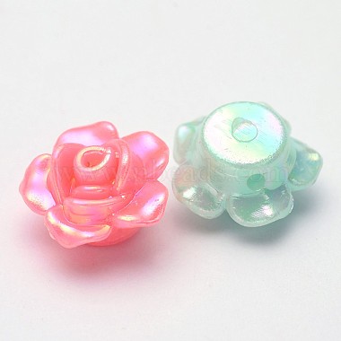 AB Color Plated Opaque Acrylic Flower Beads(SACR-Q106-20)-2