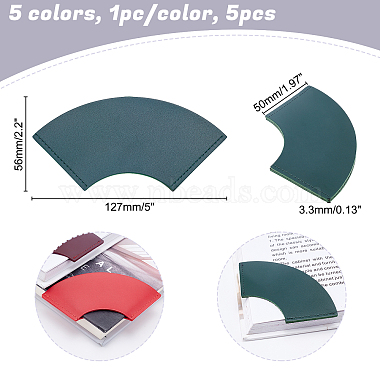 CHGCRAFT 5Pcs 5 Colors Leather Corner Bookmark(FIND-CA0004-58)-2