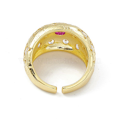 Cubic Zirconia Dome Open Cuff Ring(RJEW-P079-09G-03)-3