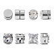 Pandahall 8Pcs 4 Style Clear Cubic Zirconia Flat Round Clip-on Earrings(EJEW-TA0001-15)-1